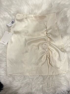 Wilfred Allusion Satin Ruched Mini Skirt